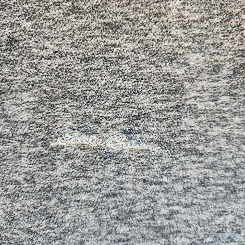 Eddie Bauer Sweatshirt Mens Medium Gray Fleece Lined Mock Neck‎ Quarter Zip